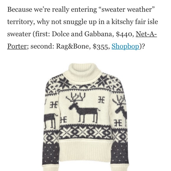 Gorgeous winter/ holiday sweater by DOLCE & GABBANA. White and black in color XS - Picture 2 of 3